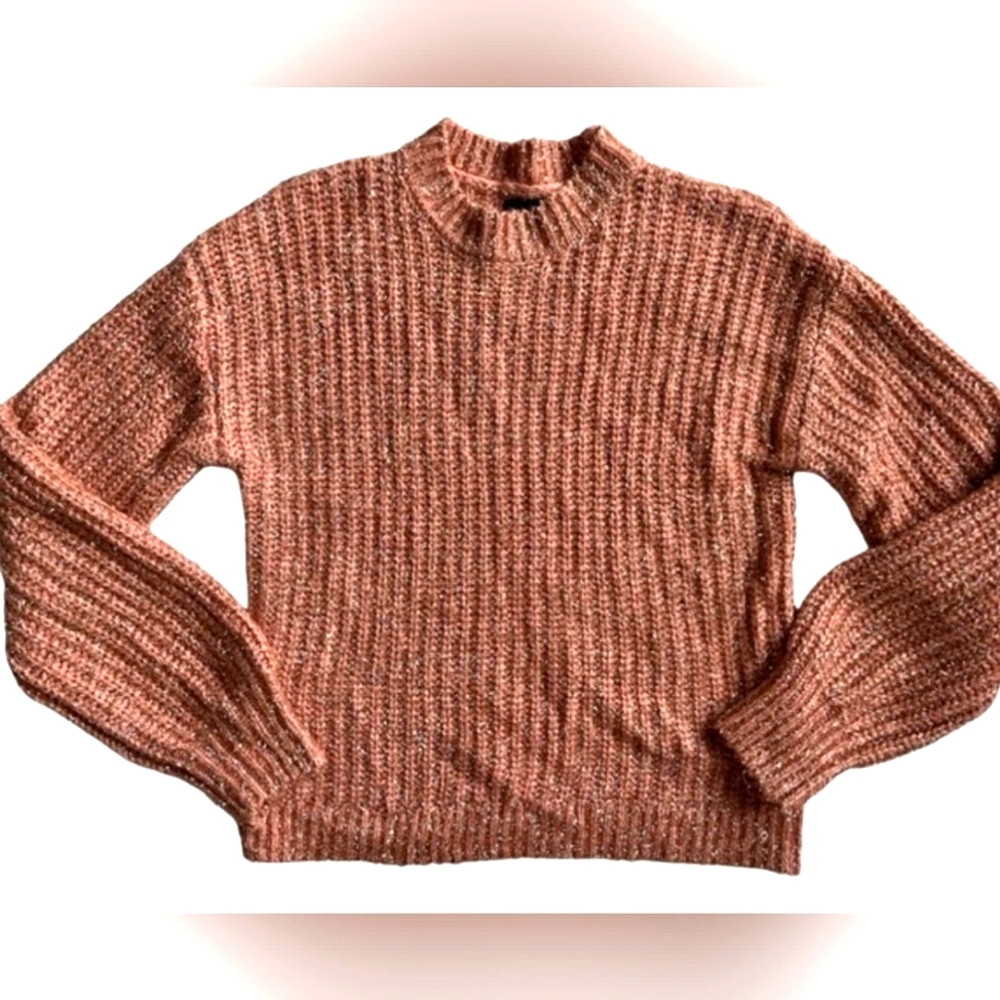 Fuzzy Fall Sparkly Warm Knit Woman's Sweater Medium